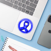 Personalisiertes Bewusstsein Blue Ribbon Weißes He Aufkleber (Laptop mit iPhone)