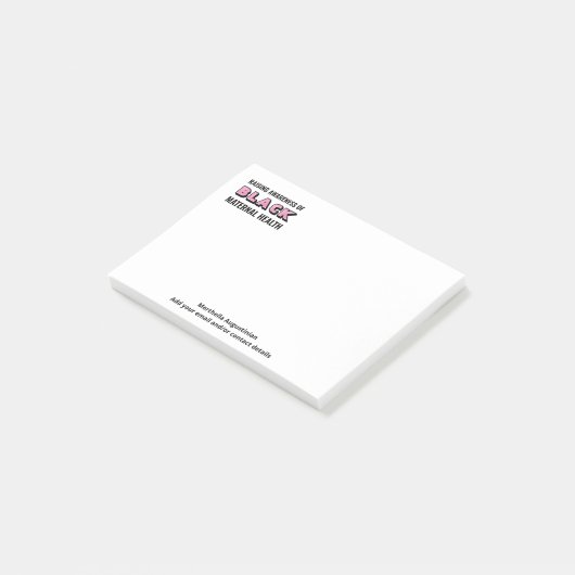 Personalisiertes Bewusstsein für die Gesundheit vo Post-it Klebezettel (angewinkelt)