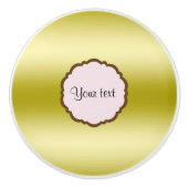 Personalisiertes bezauberndes Gold Keramikknauf (Vorderseite)