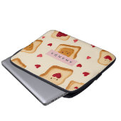Personalisiertes, bezauberndes Toast- und Herzstei Laptopschutzhülle (Vorne Knopf)