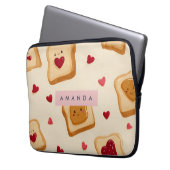Personalisiertes, bezauberndes Toast- und Herzstei Laptopschutzhülle (Vorderseite Links)