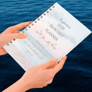 Personalisiertes Bibelverse 2026 Ocean Beach Psalm Planer