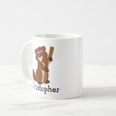 Personalisiertes Biber-Design Kaffeetasse (Vorderseite Links)