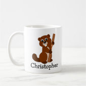 Personalisiertes Biber-Design Kaffeetasse (Links)