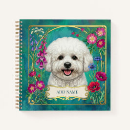 Personalisiertes Bichon Frise Teal Notizbuch