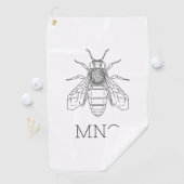 Personalisiertes Bienen-Monogramm  Golfhandtuch (Insitu)