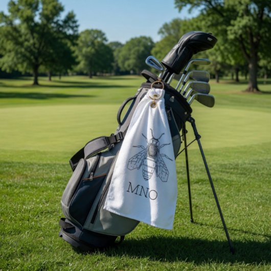 Personalisiertes Bienen-Monogramm  Golfhandtuch