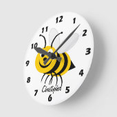 Personalisiertes Bienendesign Runde Wanduhr (Winkel)