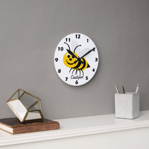 Personalisiertes Bienendesign Runde Wanduhr
