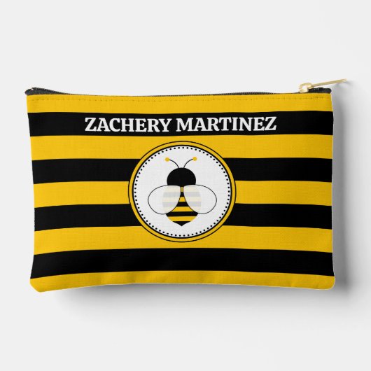 Personalisiertes Bienenmuster Zubehörtasche (Rückseite)