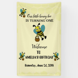 Personalisiertes Bienenthema 1. Geburtstag Party Banner
