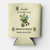 Personalisiertes Bienenthema 1. Geburtstag Party Dosenkühler (Vorderseite)