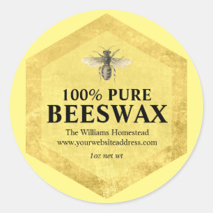 Personalisiertes Bienenwachssiegel mit Namen des B Runder Aufkleber