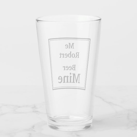 Personalisiertes Bier "BIER MINE" Glas (Rückseite)