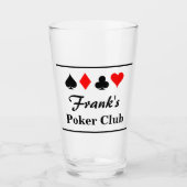 Personalisiertes Bier für Poker-Spieler Glas (Vorderseite)