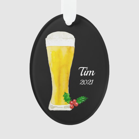 Personalisiertes Bier-Ornament Ornament (Vorderseite)