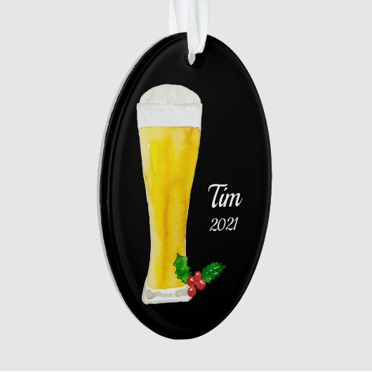 Personalisiertes Bier-Ornament Ornament (Vorderseite)