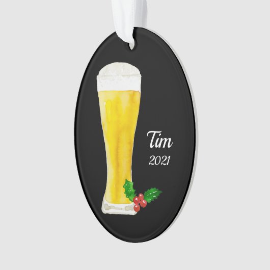 Personalisiertes Bier-Ornament Ornament (Vorderseite)