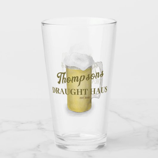 Personalisiertes Bier Retro Glas (Rückseite)
