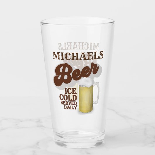 Personalisiertes Bier Retro-Glas Glas (Vorderseite)
