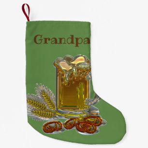 Personalisiertes Bier und Brezel Kleiner Weihnachtsstrumpf