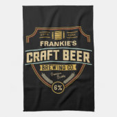 Personalisiertes Bieretikett Brauunternehmen Bar Geschirrtuch (Vertikal)