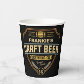 Personalisiertes Bieretikett Brauunternehmen Bar Pappbecher (Vorderseite)
