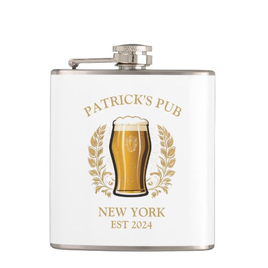 Personalisiertes Bierglas mit Individuelle Name Flachmann (Vorderseite)