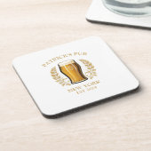 Personalisiertes Bierglas mit Individuelle Name Getränkeuntersetzer (Linke Seite)
