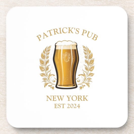 Personalisiertes Bierglas mit Individuelle Name Getränkeuntersetzer (Vorderseite)