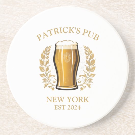 Personalisiertes Bierglas mit Individuelle Name Getränkeuntersetzer (Vorne)