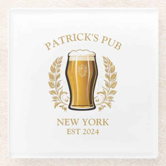 Personalisiertes Bierglas mit Individuelle Name Glasuntersetzer (Vorderseite)