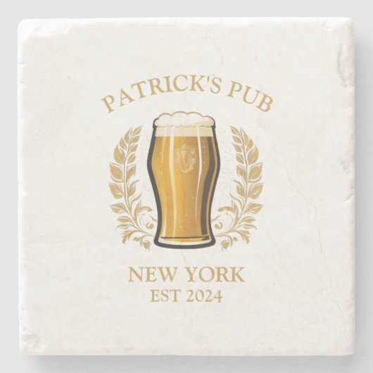 Personalisiertes Bierglas mit Individuelle Name Steinuntersetzer (Vorderseite)