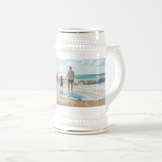 Personalisiertes Bierkrug-Geschenk mit Foto Bierglas (VorderseiteRechts)