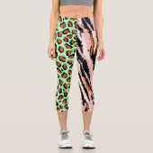 Personalisiertes Big Cat Foto Muster Wildtier Capri Leggings (Vorderseite)