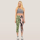 Personalisiertes Big Cat Foto Muster Wildtier Capri Leggings (Vorderseite)