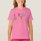 Personalisiertes Big Sister Girls Ringer Tee Shirt (Vorderseite)