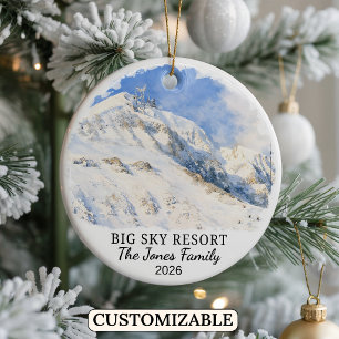 Personalisiertes Big Sky Resort, individuelles Mon Keramik Ornament