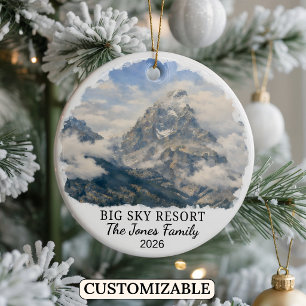 Personalisiertes Big Sky Resort, individuelles Mon Keramik Ornament