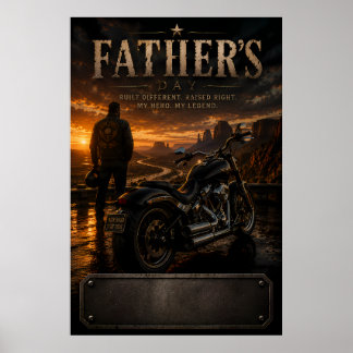 Personalisiertes Biker-Dad-Vatertags-Sunset-Poster Poster
