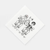 Personalisiertes Biker-Hochzeitspapier Serviette (Ecke)