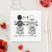 Personalisiertes Biker-Hochzeitspapier Serviette (Beispiel)