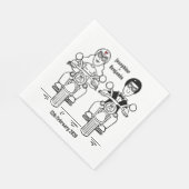 Personalisiertes Biker-Hochzeitspapier Serviette (Ecke)