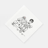 Personalisiertes Biker-Hochzeitspapier Serviette (Ecke)