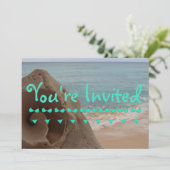 Personalisiertes Bikini Beach Thema | Pool-Party Einladung (Stehend Vorderseite)