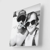 Personalisiertes Bild hinzufügen Quadratische Wanduhr (Winkel)