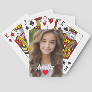 Personalisiertes Bild Modernes Skript Name Liebe Spielkarten