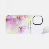 Personalisiertes Bild & rosa Wasserfarben-Blumen iPhone Hülle (Rückseite (Horizontal))