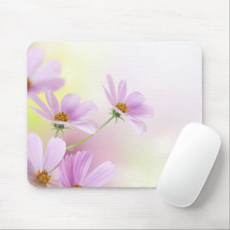 Personalisiertes Bild & rosa Wasserfarben-Blumen Mousepad