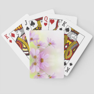 Personalisiertes Bild & rosa Wasserfarben-Blumen Spielkarten